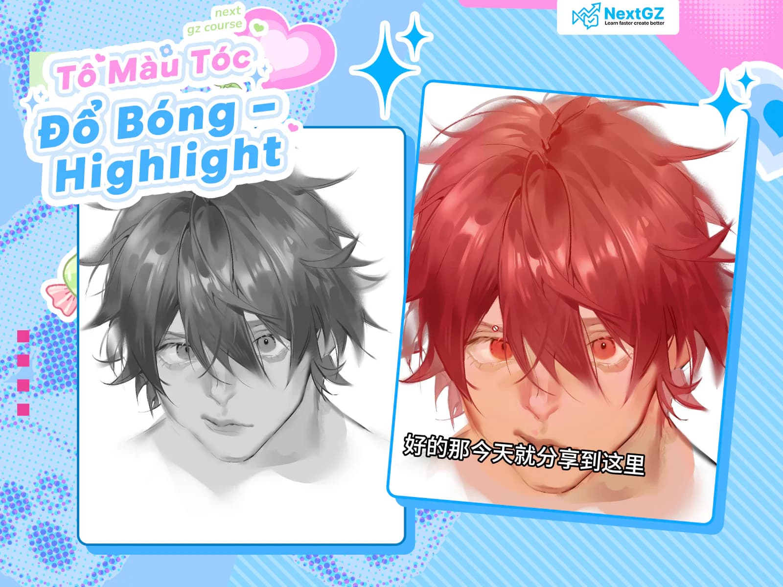 Tô Màu Tóc Digital Art: Đổ Bóng – Highlight – Texture Từ Cơ Bản Đến Nâng Cao